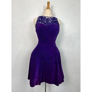 Vintage Purple Crushed Velvet Jump Apparel Dress size 5/6